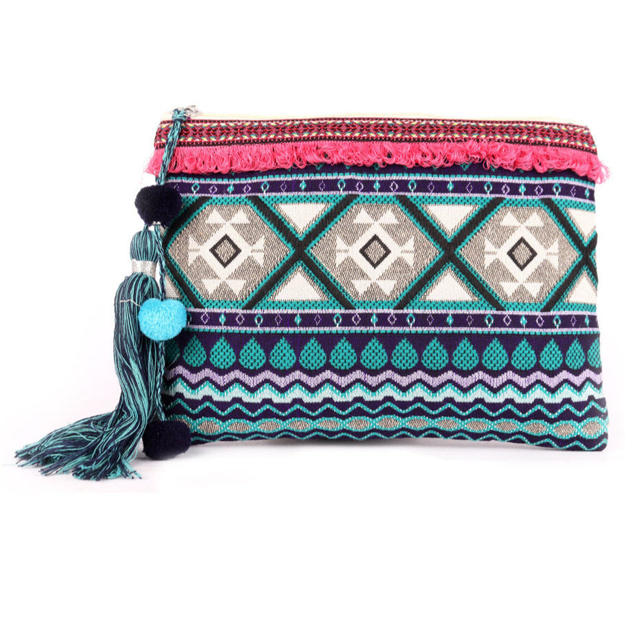 maika Recycled Canvas Travel Pouch, Hana, Blue, India | Ubuy