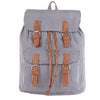 Grey Cotton Dhurry Girls Backpack Medium Size