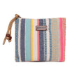 Multi Colour Striped Woven Makeup/Travel Pouch With Tassels