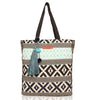 Black & White Tote Bag Medium Size With Beautiful Tassel