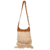 Natural Cord With Real Suede Macrame Crossbody Bag