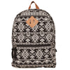 Black And White Jacquard Girls Backpack Medium Size