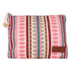 Multi Colour Striped Woven Makeup/Travel Pouch With Tassels