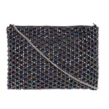 Beades Clutch With Metal Chain Strap