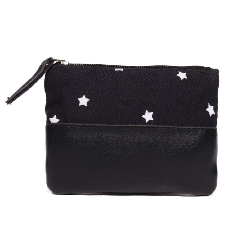 "Black Color Cotton/Pu/  Make Up Pouch/Kit Small Size"