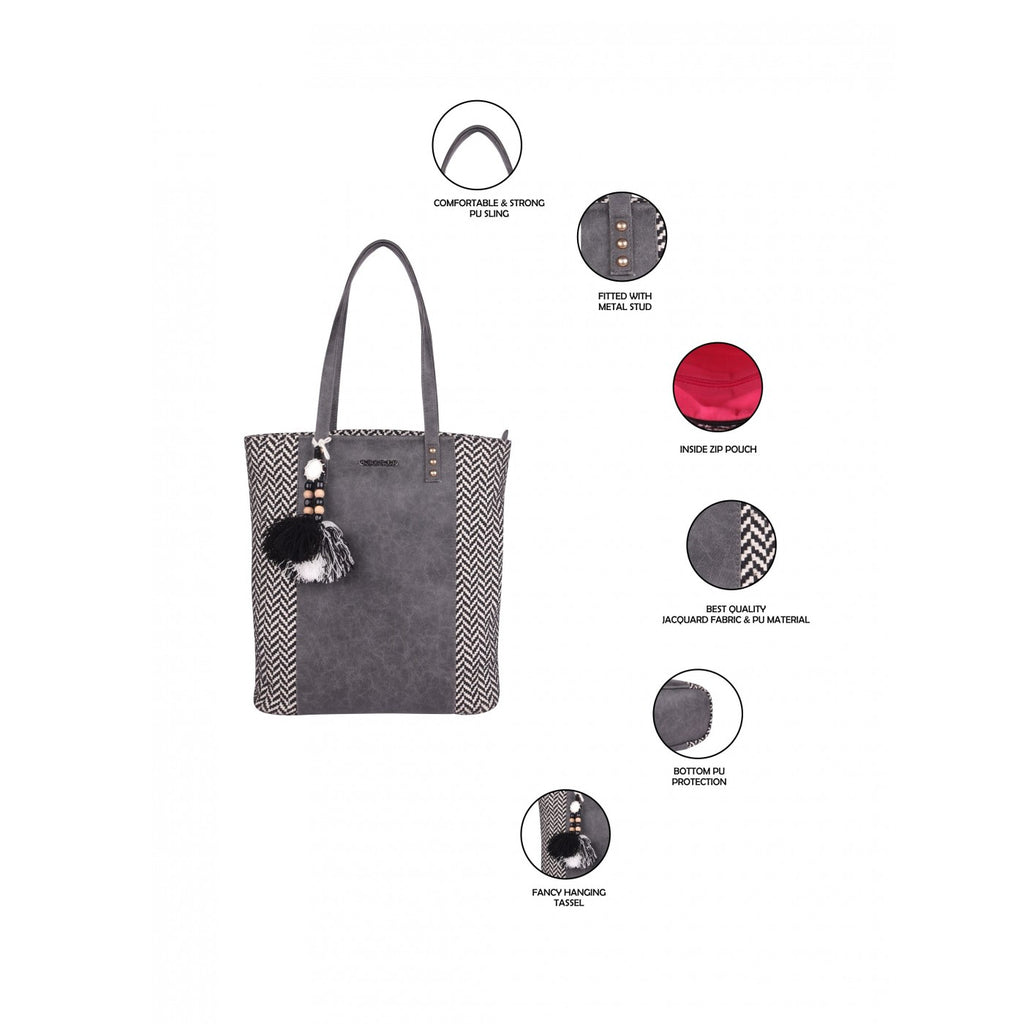 Women Black White Womens Tote Bag Medium Size With Beautiful