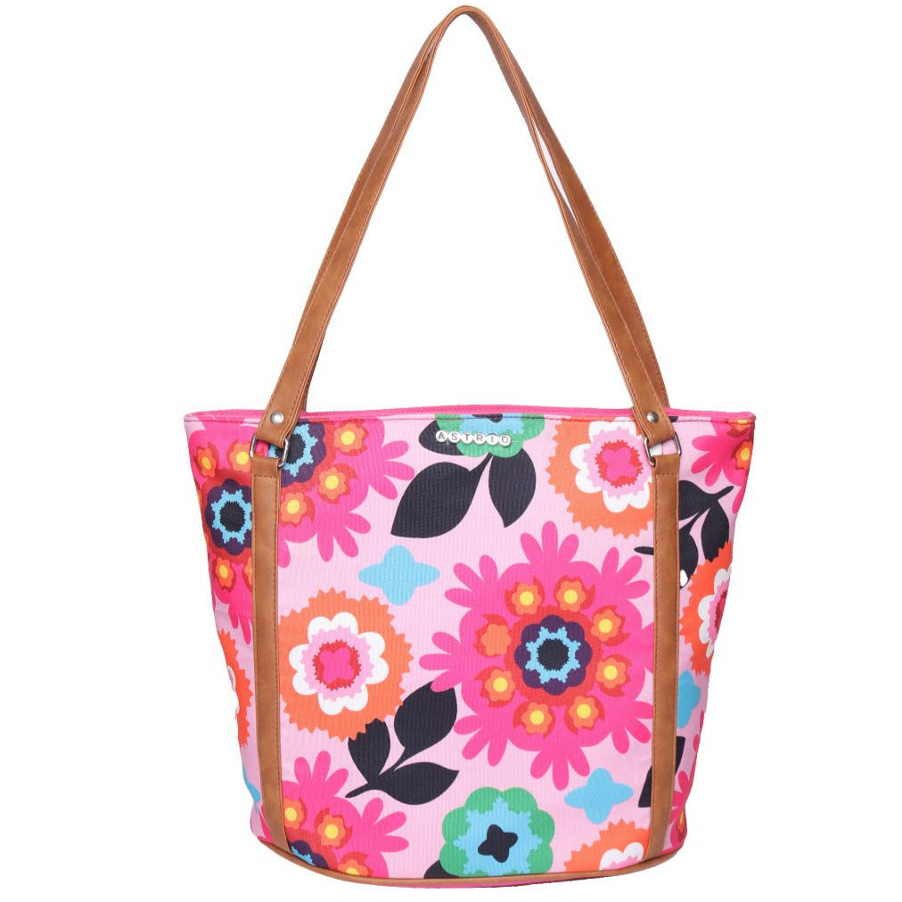 Multi Color Flower Print Shopper Bag