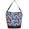 Black Base With Multi Color Leaf Print Bag